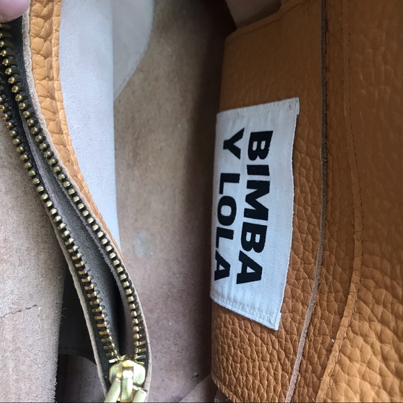 Bimba Y Lola Tan Leather Small Handbag Satchel - Picture 5 of 15